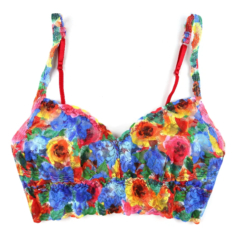 Retro V-Neck Bralette | Bold Blooms Preppy unclassified dresses