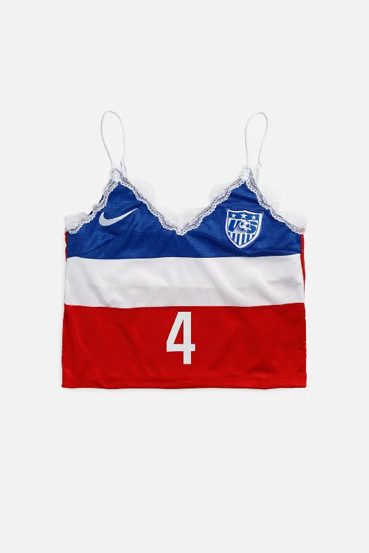 Rework USA Soccer Lace Tank - L Lace Dress Lace