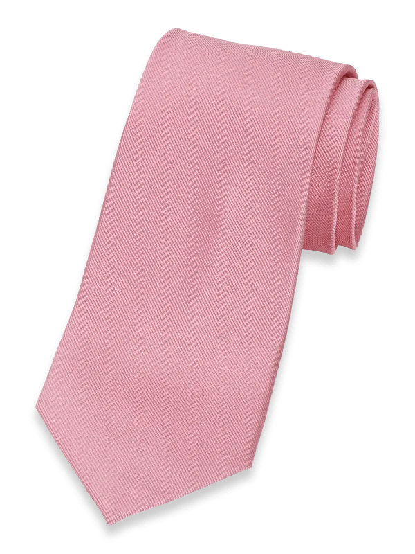 Solid Twill Woven Silk Tie - Pink