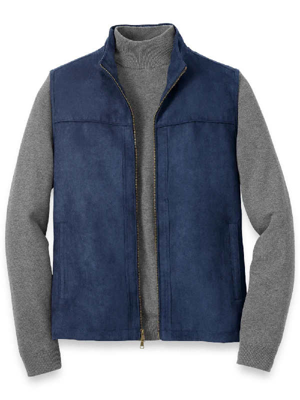 Microsuede Vest - Navy