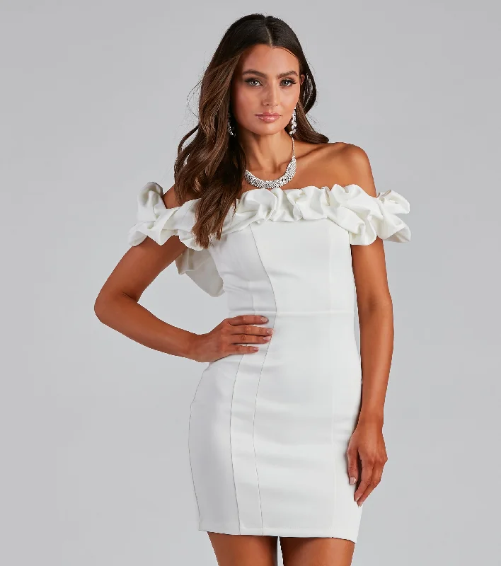 Kiari Formal Off the Shoulder Ruffled Dress