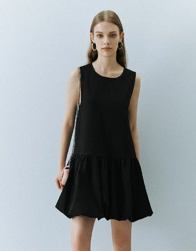 Sleeveless Crew Neck A-Line Dress