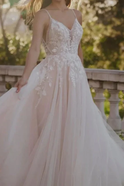 Vintage A-Line Lace Sweetheart Sleeveless White Wedding Dresses With Appliques Lace Wedding Gown
