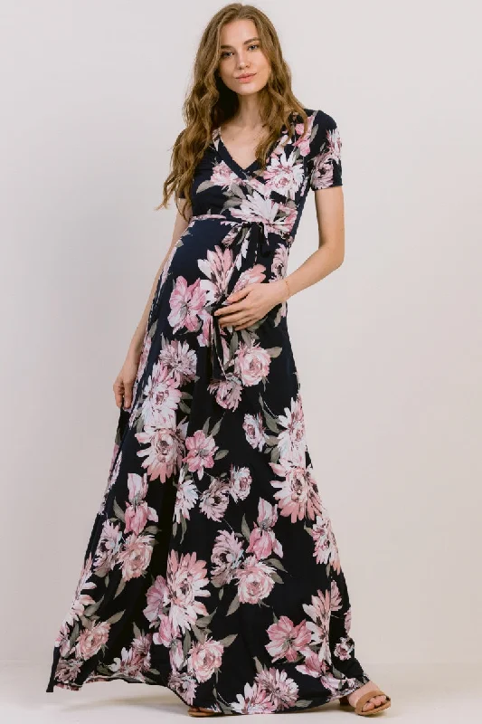 Floral Ity Jersey Maternity/Nursing Maxi Dress Birthday maxi dresses