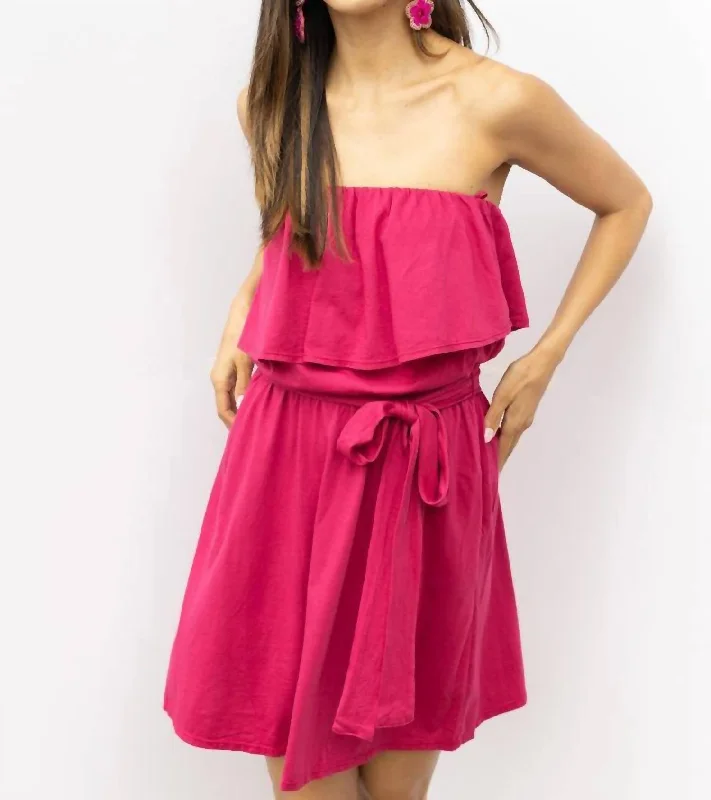 Beverly Mini Dress In Sangria Mini Skirt with Pockets