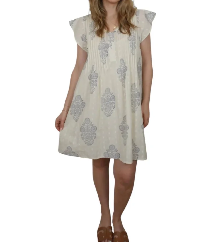 Doris Mini Dress In Sunflower Block Cozy Denim Mini Skirt