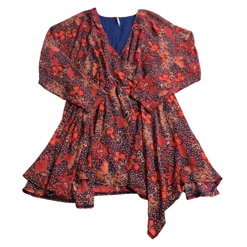 Dress Casual Short By Free People In Blue & Red, Size: Xs Mini Skirt Style