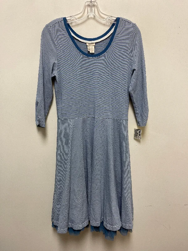 Dress Casual Short By Matilda Jane In Blue & White, Size: M Mini Skirt with Lace