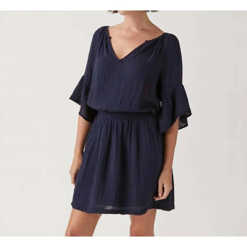 Katelyn Mini Dress In Admiral Pleated Mini Skirt
