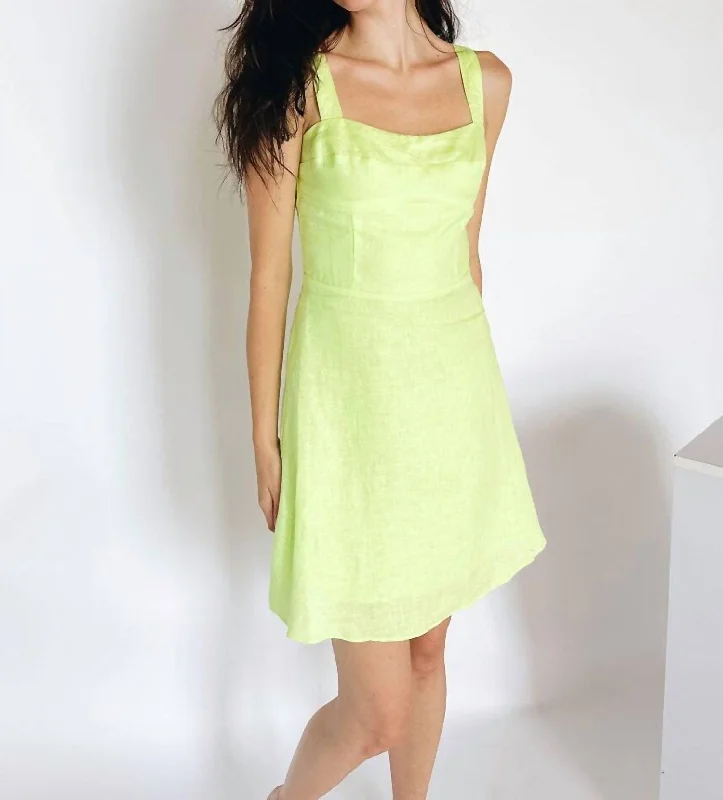 Malibu Mini Dress In Lime Mini Skirt Party