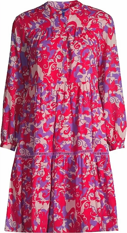 Tyler Short Dress In Fuchsia Kasaima Stretch Mini Skirt