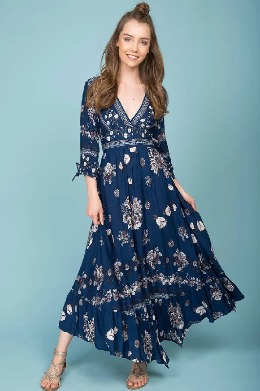 Zaika Maxi Dress Navy Boho Maxi Skirt